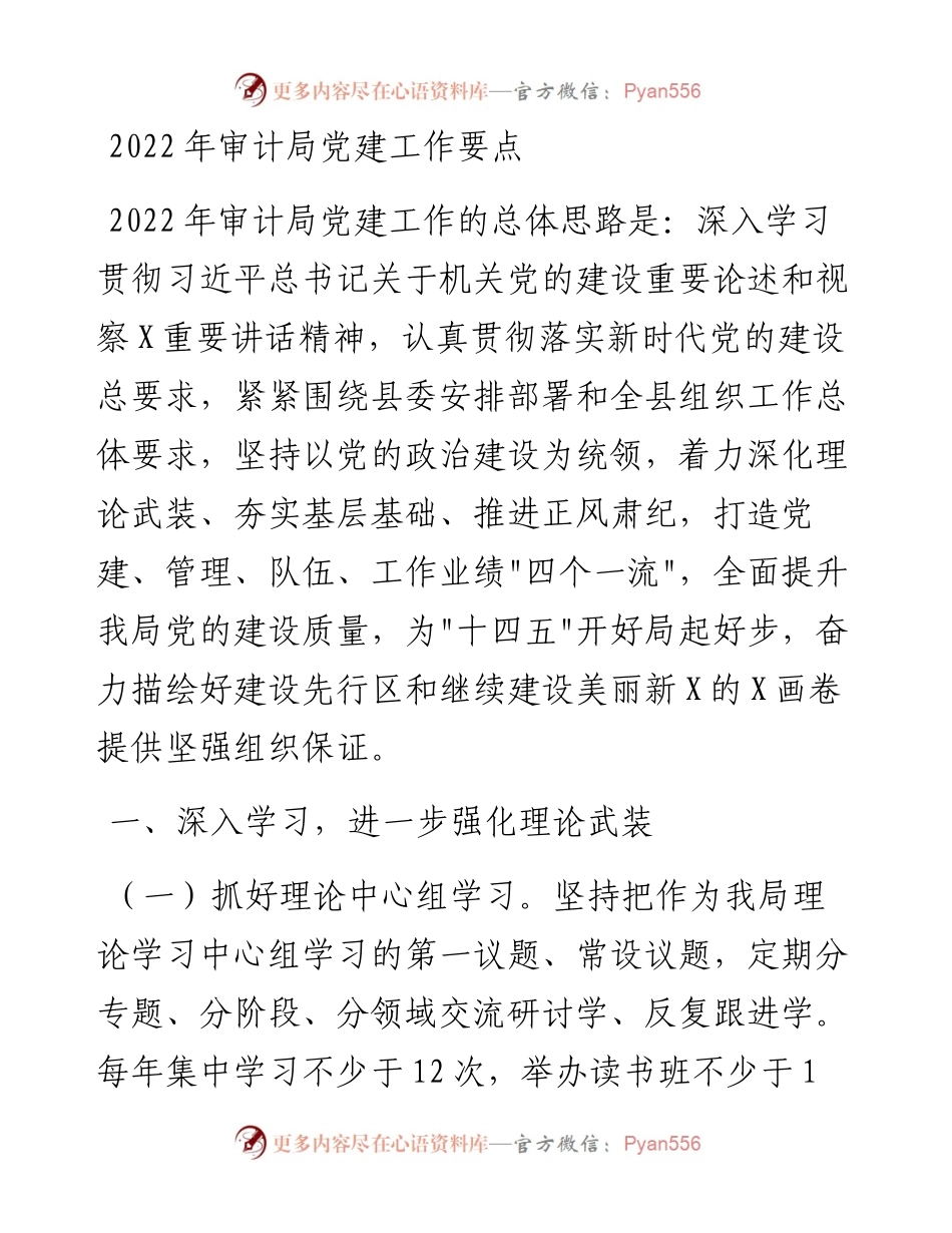 020908：审计局党建工作要点.docx_第1页