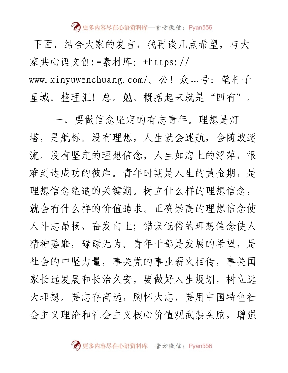 091906在青年干部代表座谈会上的讲话.docx_第2页