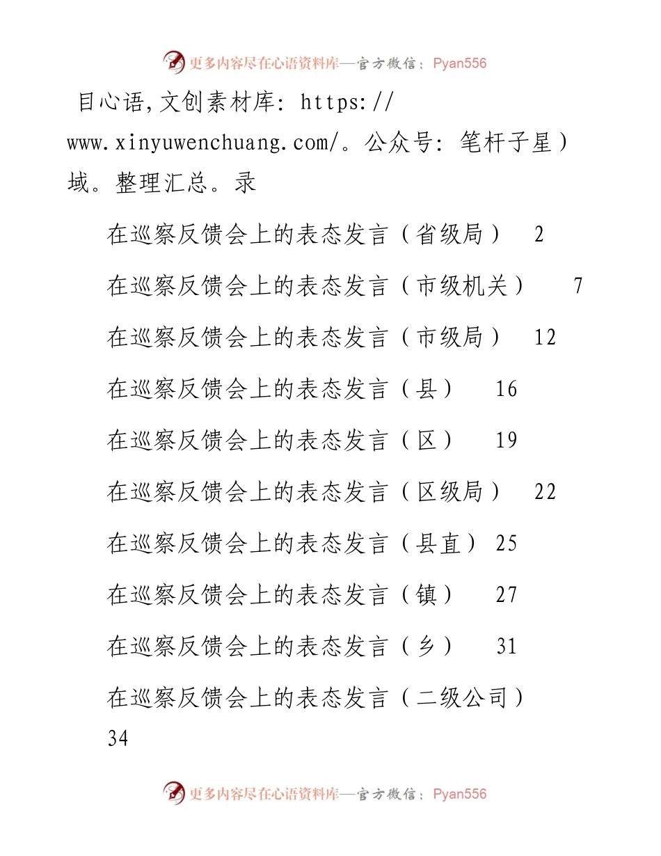 041104-巡察反馈会表态发言10篇.docx_第1页