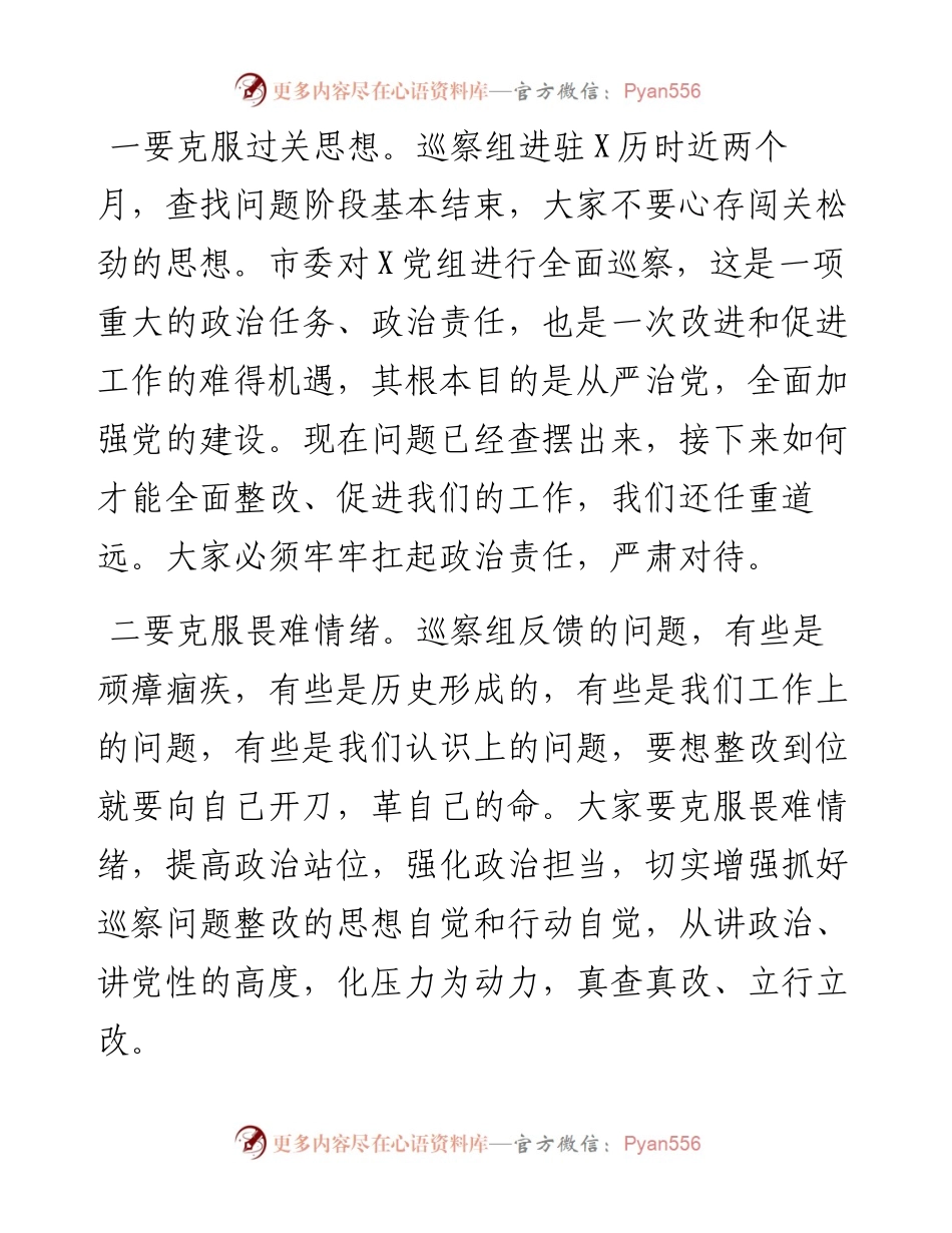 081103在市委第X巡察组巡察团市委党组情况反馈会上的讲话.docx_第2页