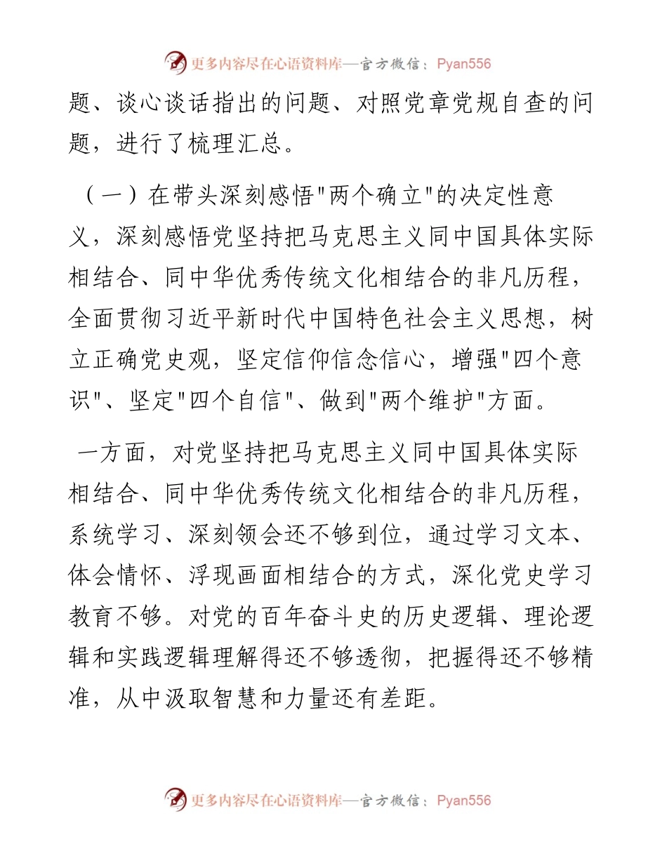 013006：分管领导干部专题民主生活会对照检查发言材料（五个带头）.docx_第2页