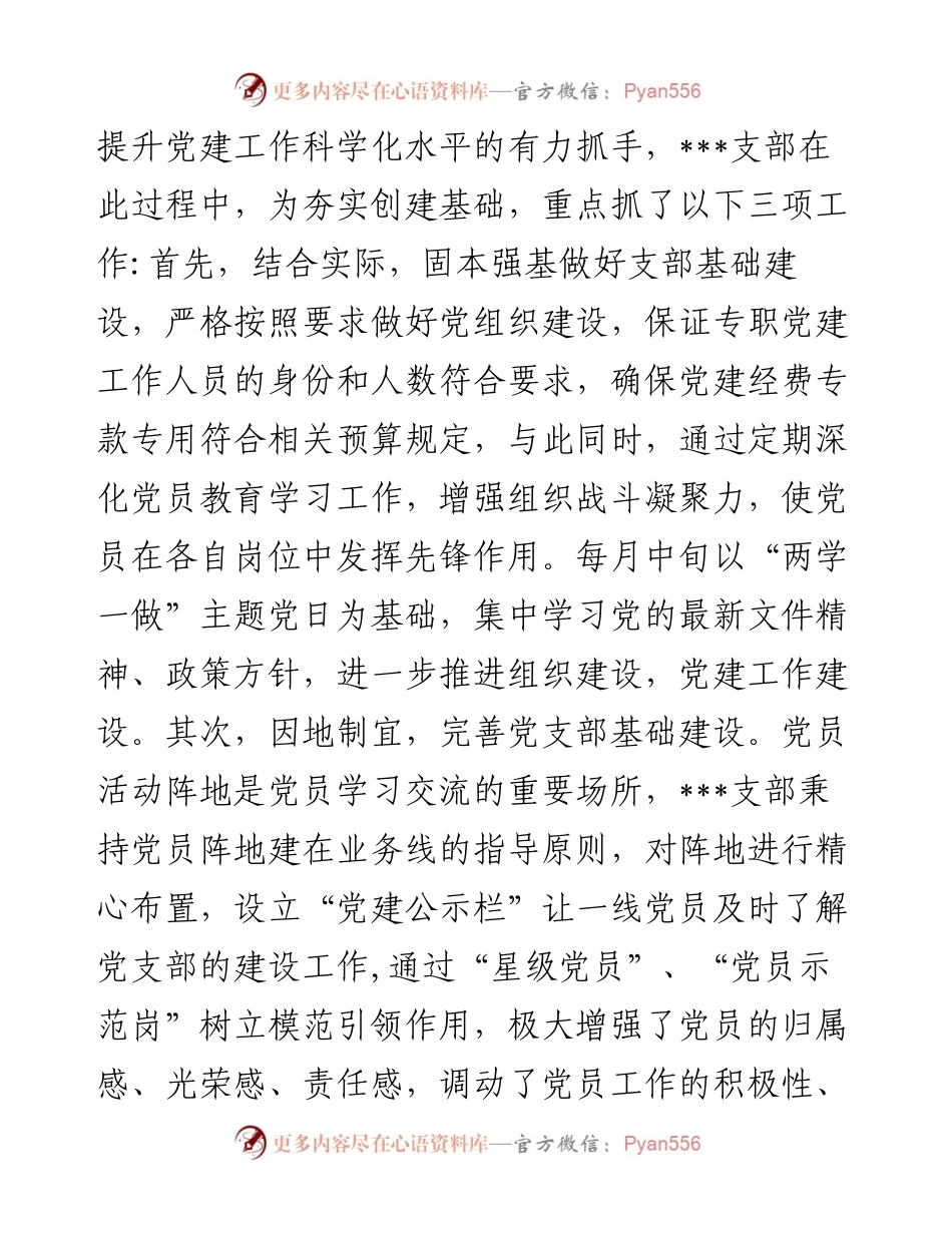 1011基层党支部标准化规范化建设情况汇报.docx_第2页