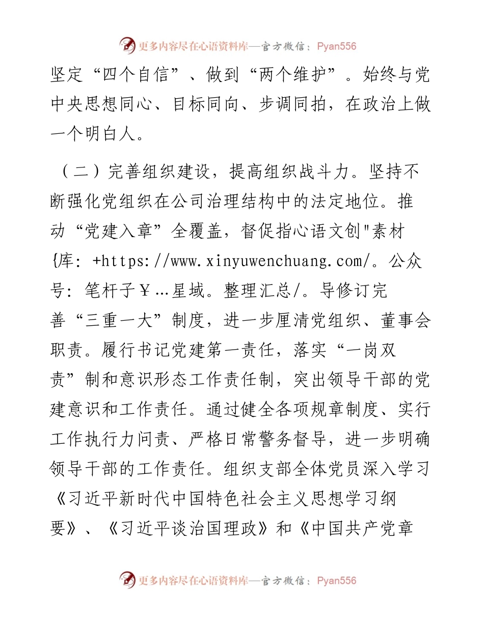 021540：度公司党支部书记抓党建工作述职报告.docx_第2页