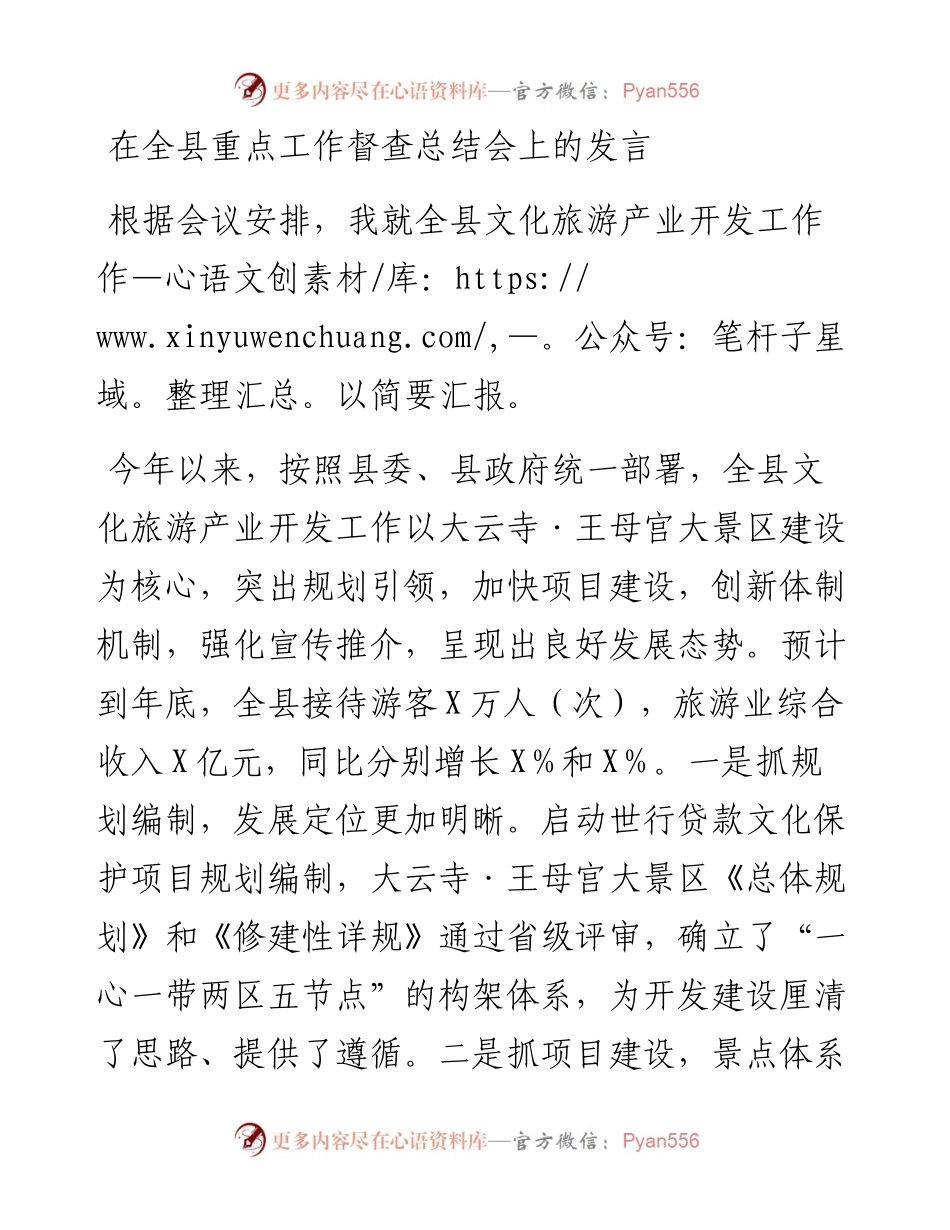0111在全县重点工作督查总结会上的发言.docx_第1页