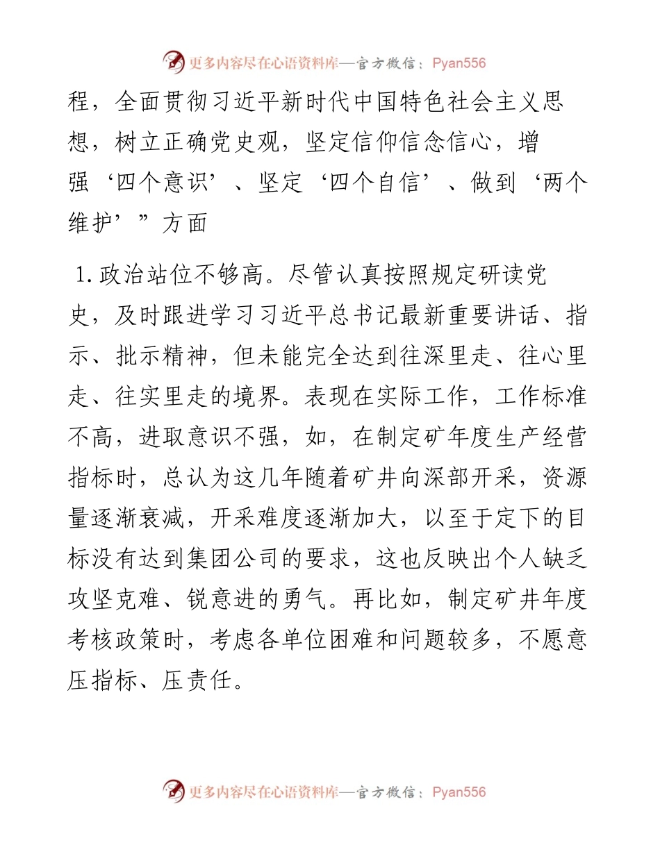 012212：煤矿矿长专题民主生活会个人发言提纲（五个带头）.docx_第2页