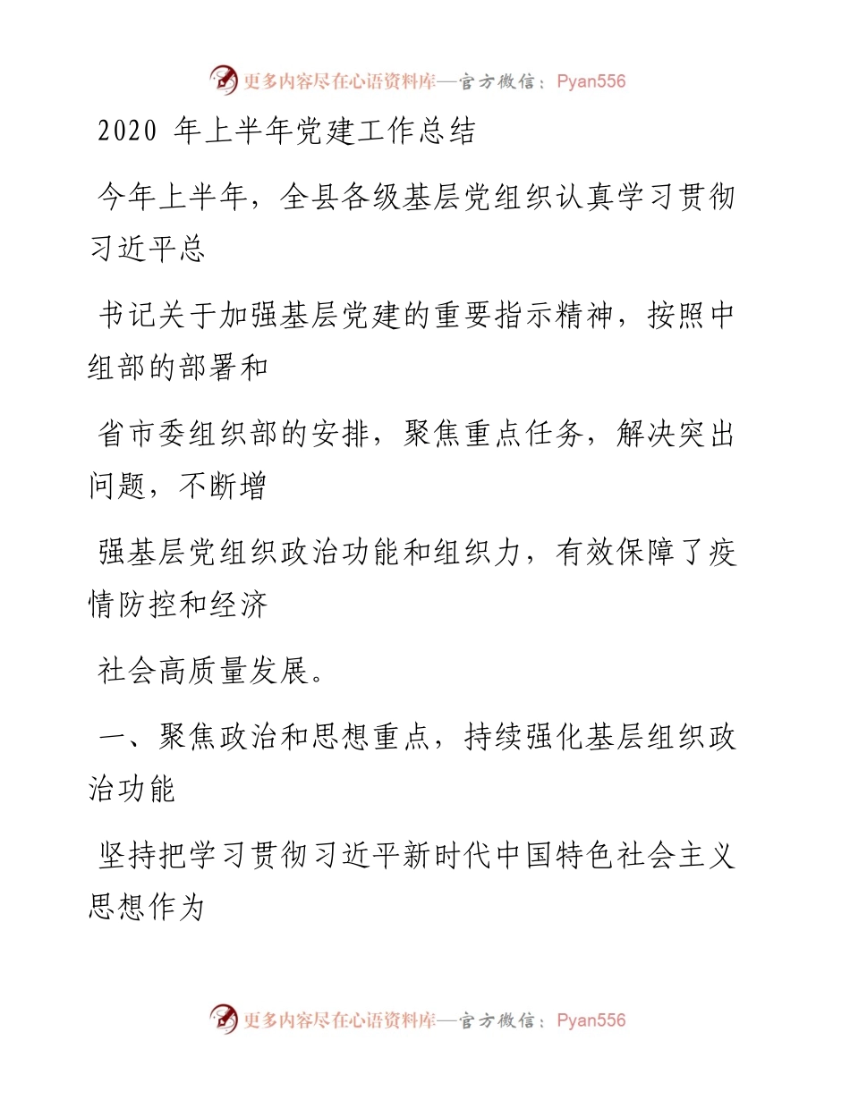 0805笔友分享上半年党建工作总结.docx_第1页