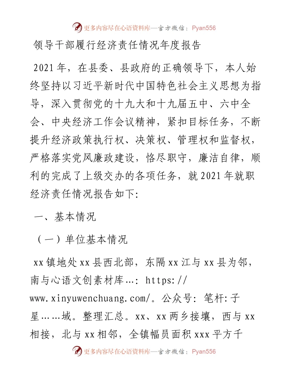 012706：领导干部履行经济责任情况年度报告.docx_第1页