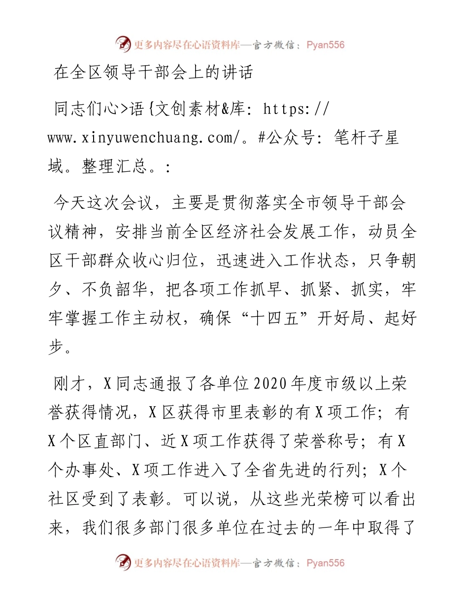 0503在全区领导干部会上的讲话.docx_第1页