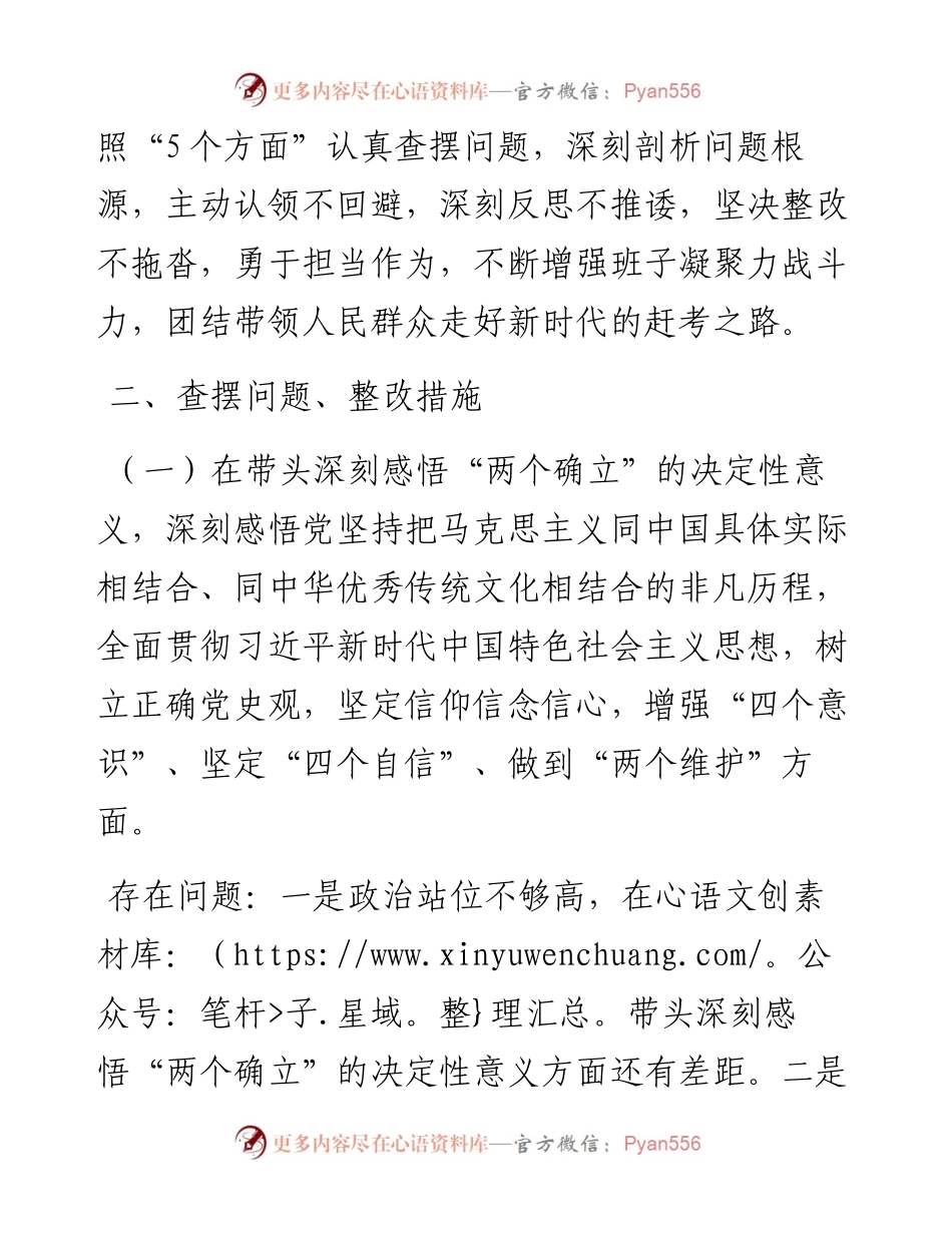 030348：度事业单位领导班子民主生活会查摆问题整改方案.docx_第2页