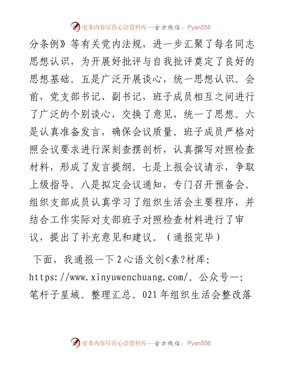 030211：党支部专题组织生活会前准备及整改落实情况.docx_第2页
