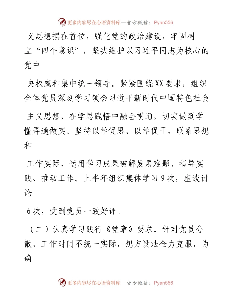 0728“两新”党支部度上半年党建工作总结.docx_第2页