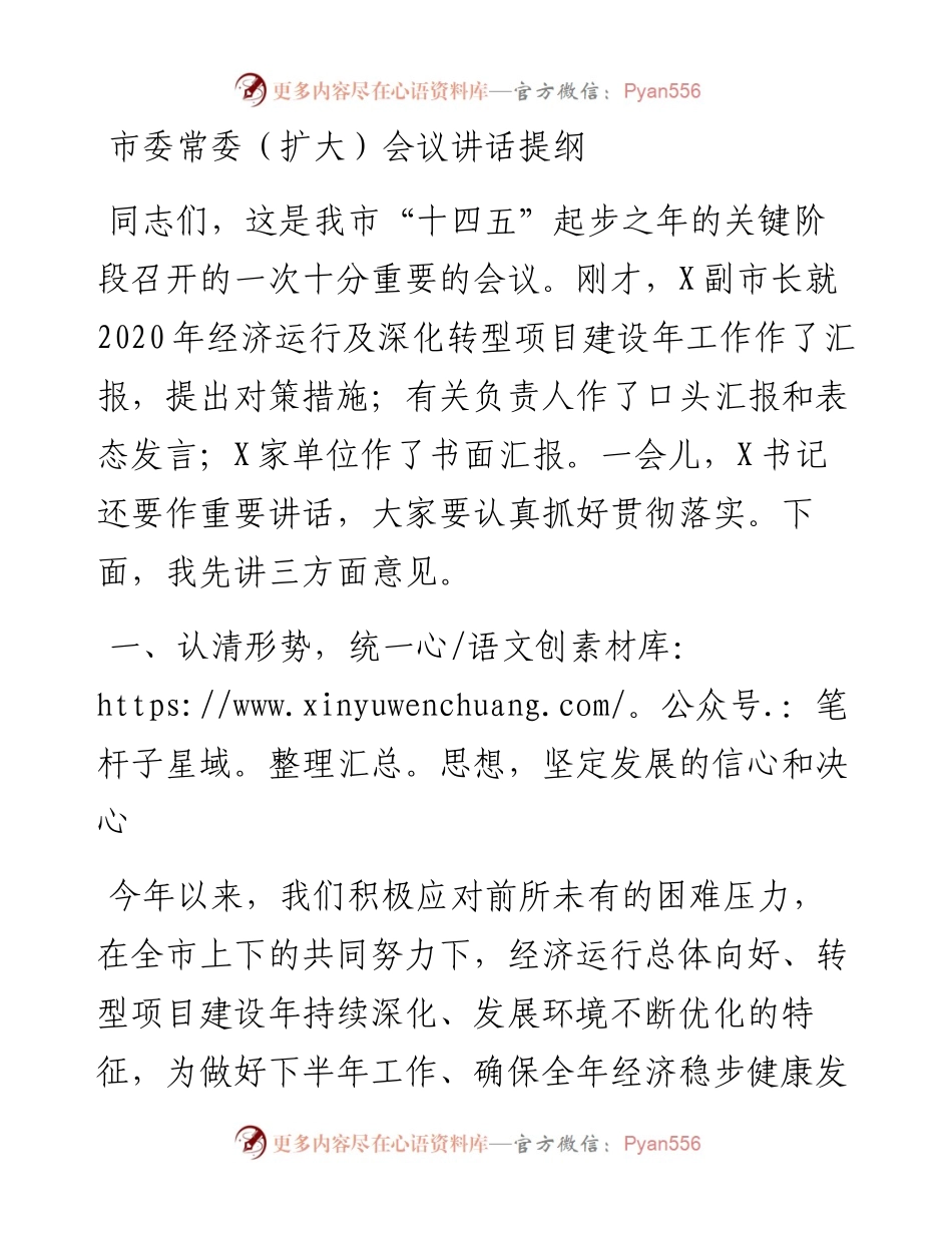 0506市委常委（扩大）会议讲话提纲.docx_第1页