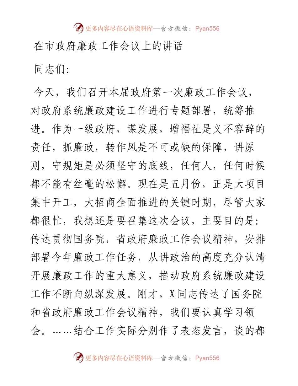 0514在市政府廉政工作会议上的讲话.docx_第1页