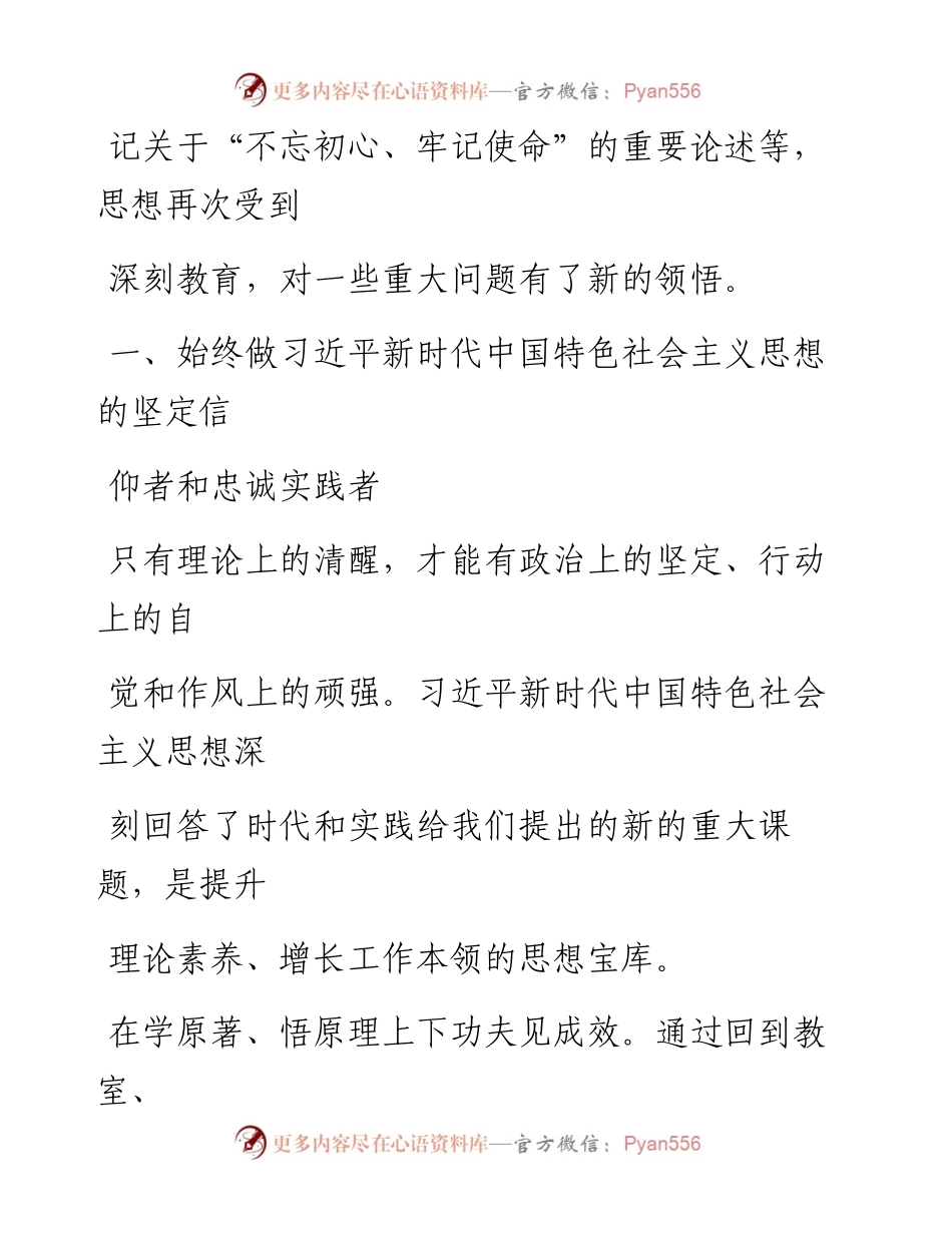 0905笔友分享不忘初心牢记使命主题教育研讨发言.docx_第2页
