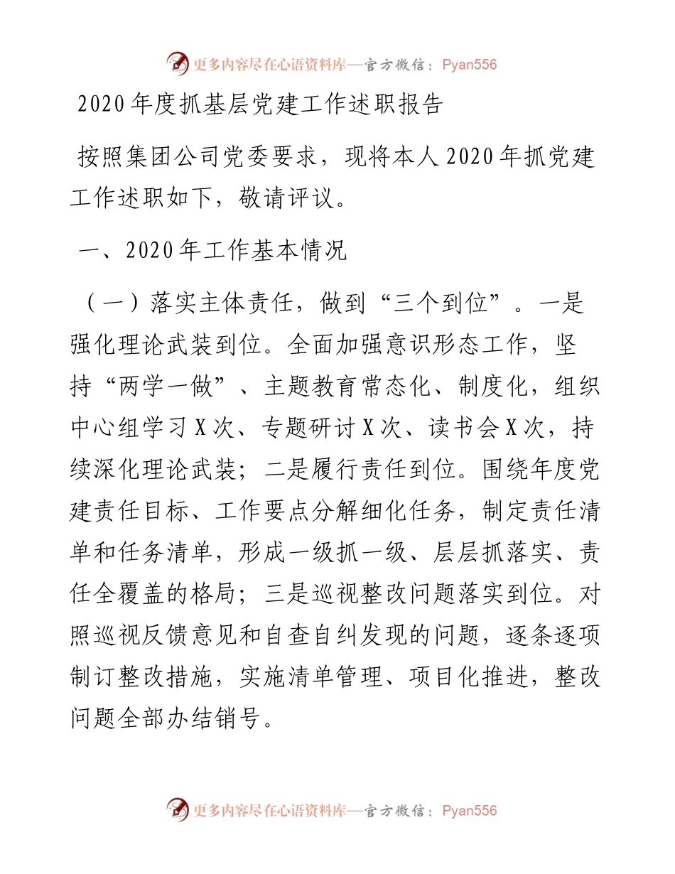 0204-度抓基层党建工作述职报告.docx_第1页