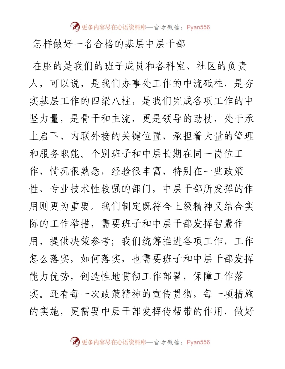 041104怎样做好一名合格的基层中层干部.docx_第1页