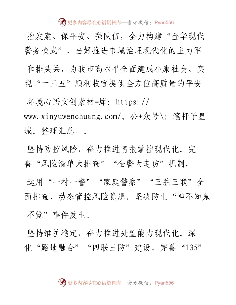 1.8金华市公安局常务副局长金盛：保平安__强_省略__当好市域治理现代化主力军排头兵.docx_第2页