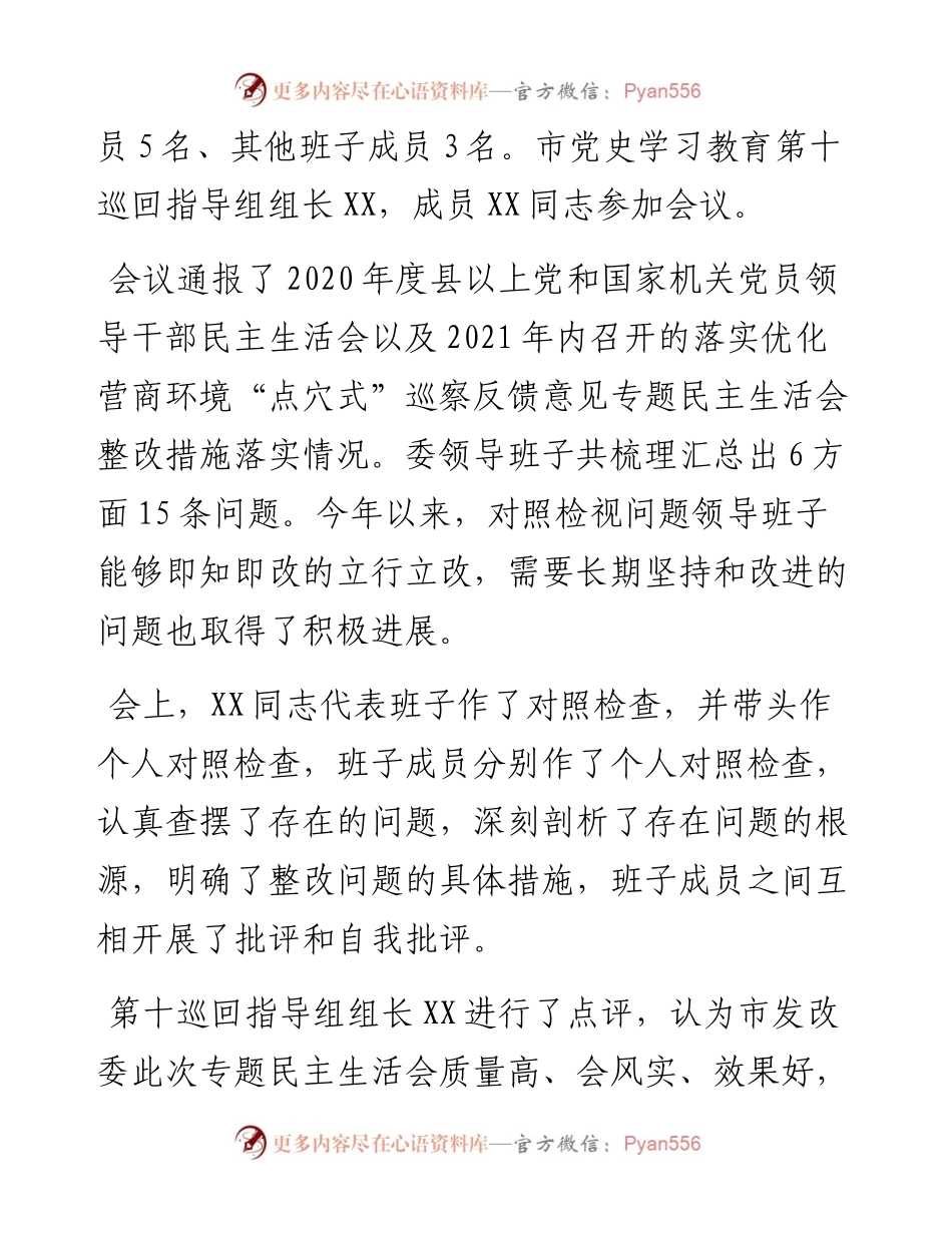 021206：关于专题民主生活会召开情况的通报.docx_第2页