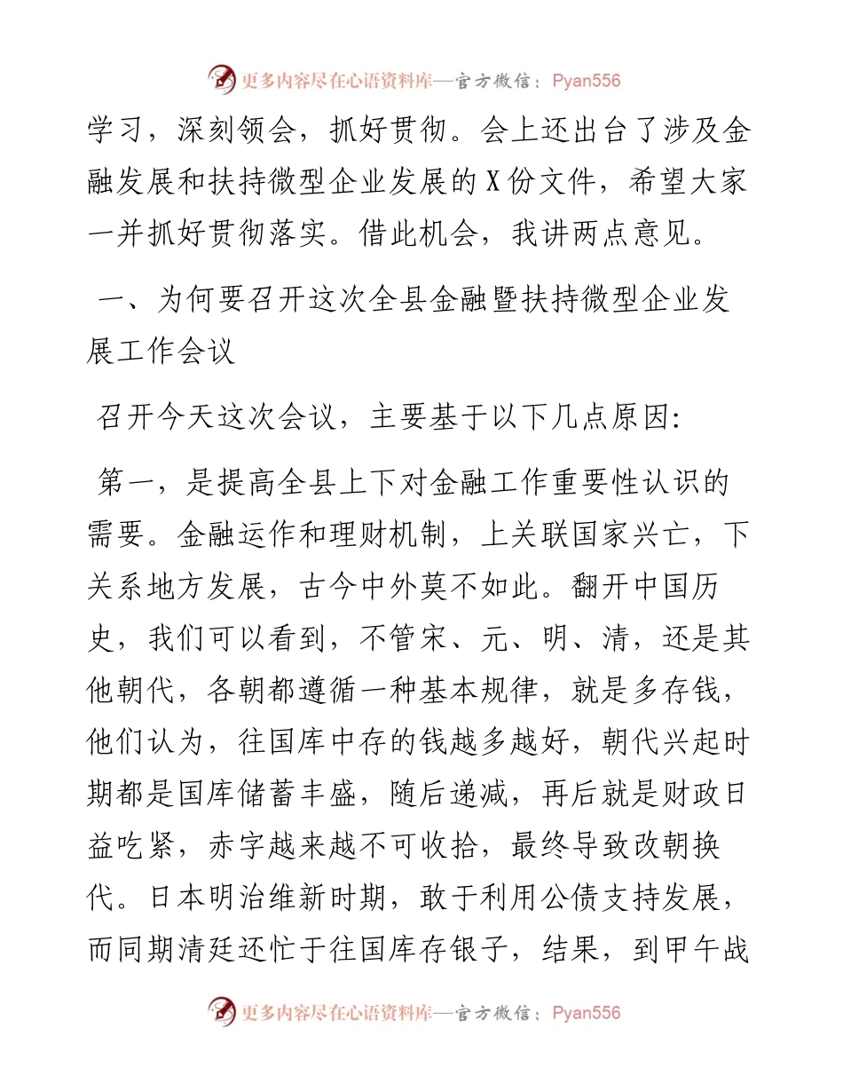 012816：县长在全县金融暨扶持微型企业发展工作会议上的讲话.docx_第2页