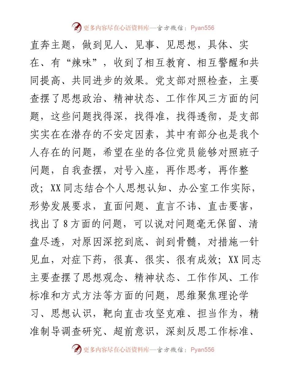 0220县委书记在县委第X党支部组织生活会上的点评讲话（范文）.docx_第2页