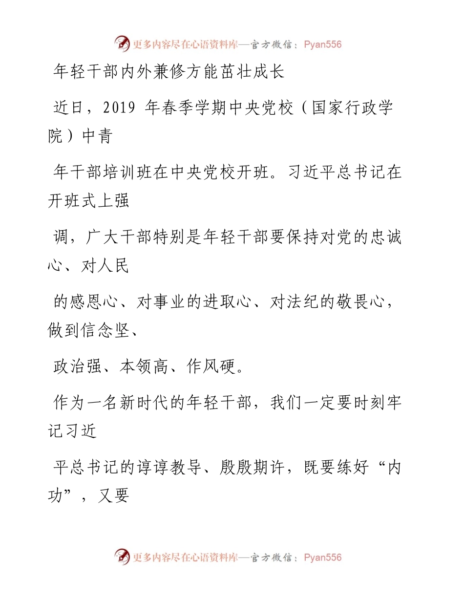 0307年轻干部内外兼修方能茁壮成长.docx_第1页