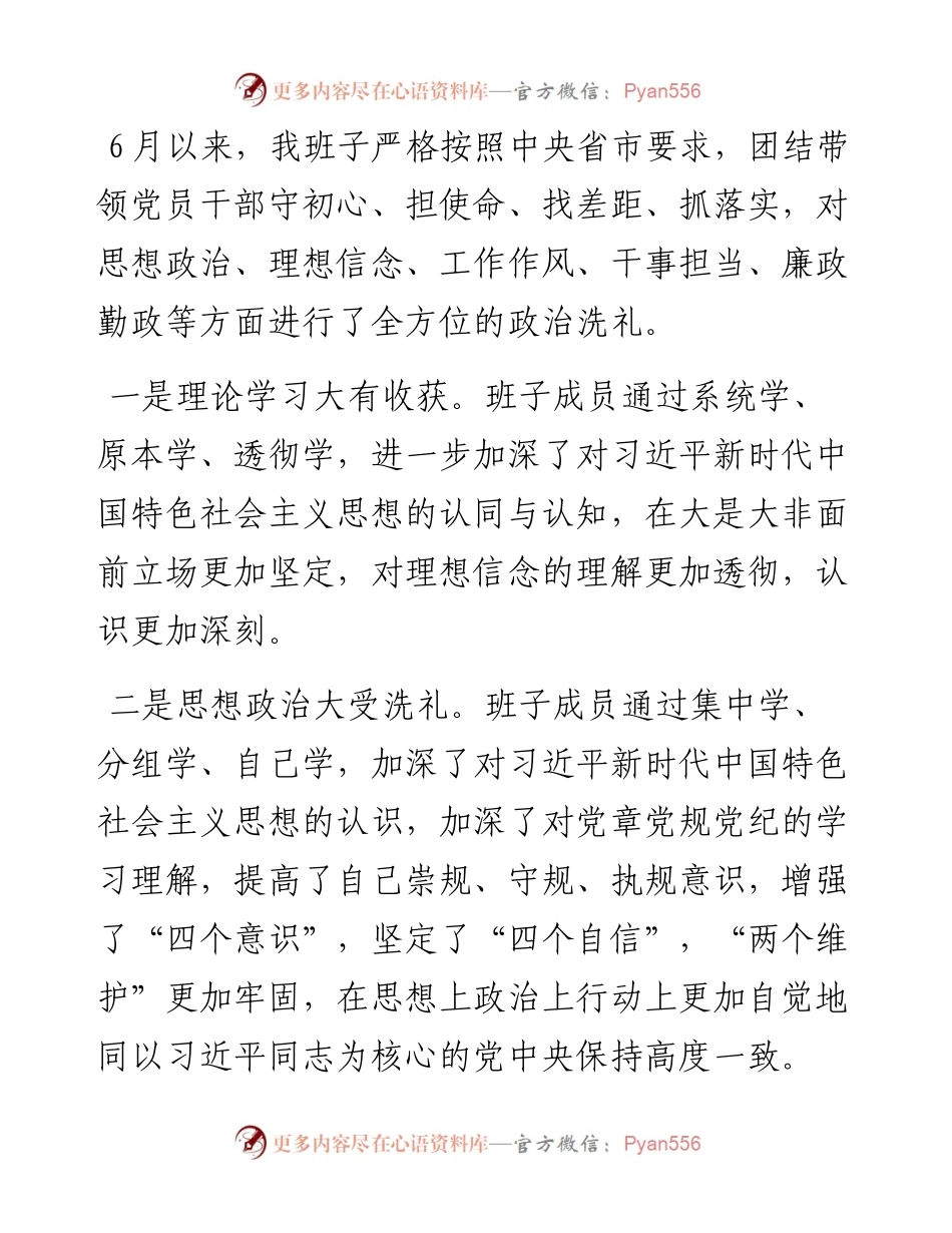 082006不忘初心牢记使命主题教育专题民主生活会班子检视剖析材料.docx_第2页
