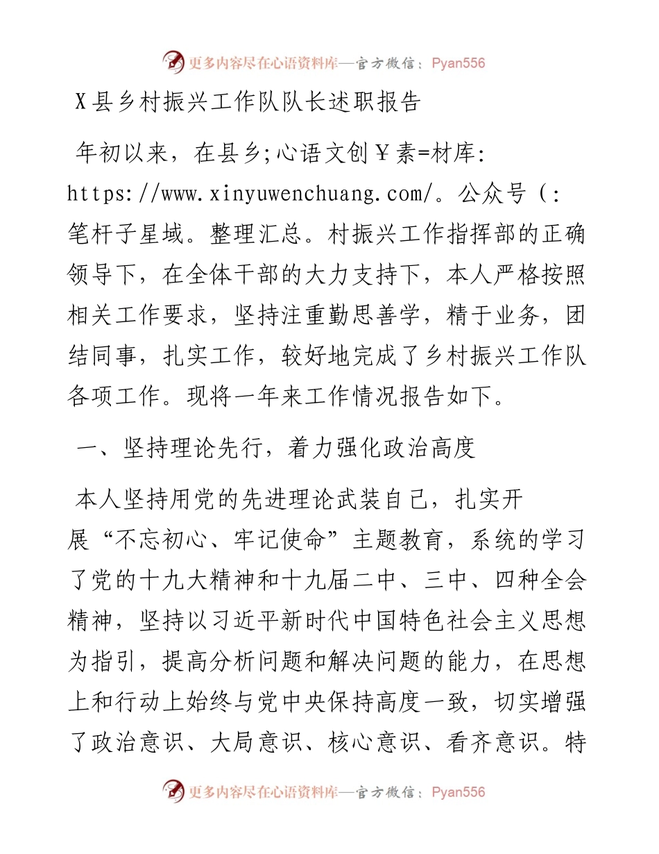 0823X县乡村振兴工作队队长述职报告.docx_第1页