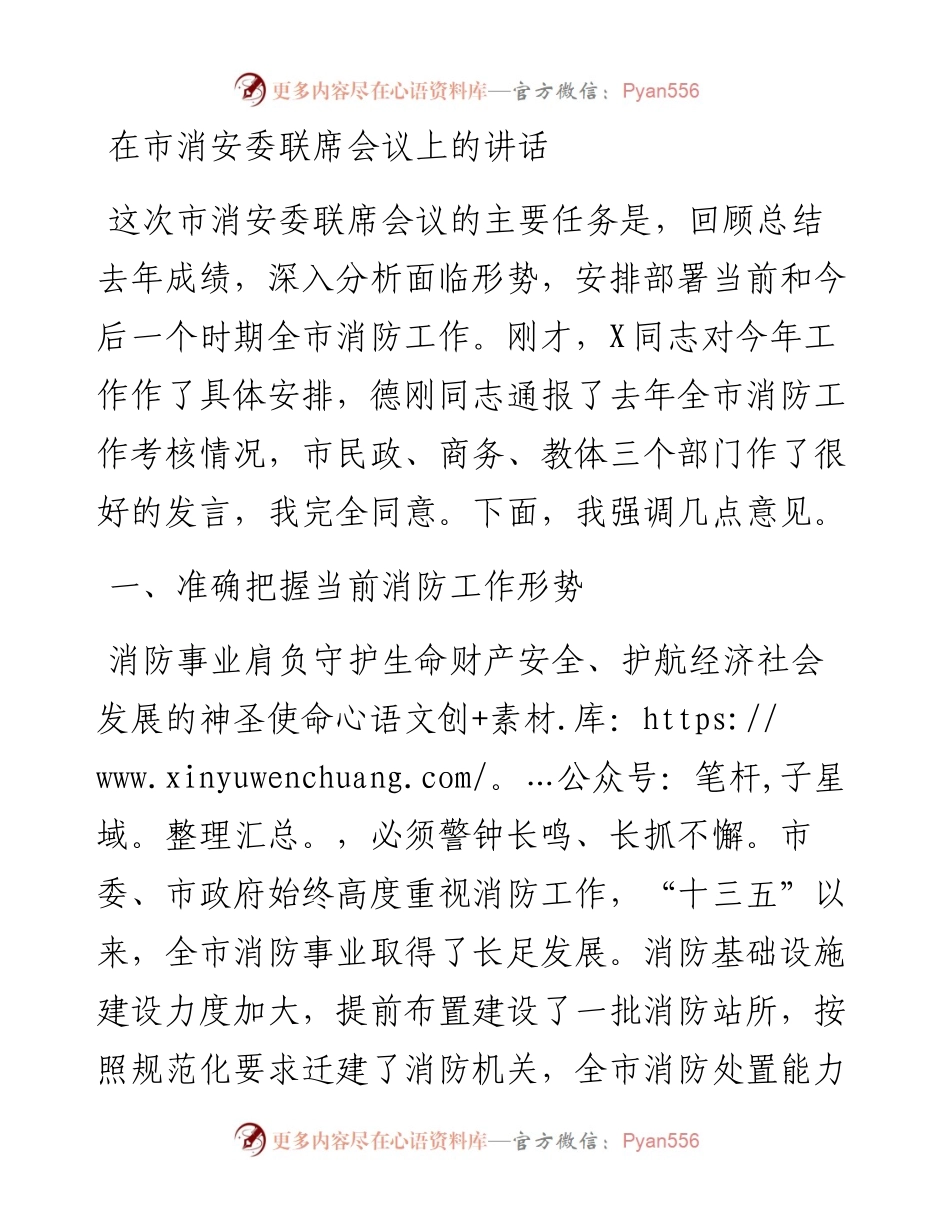 0511在市消安委联席会议上的讲话.docx_第1页