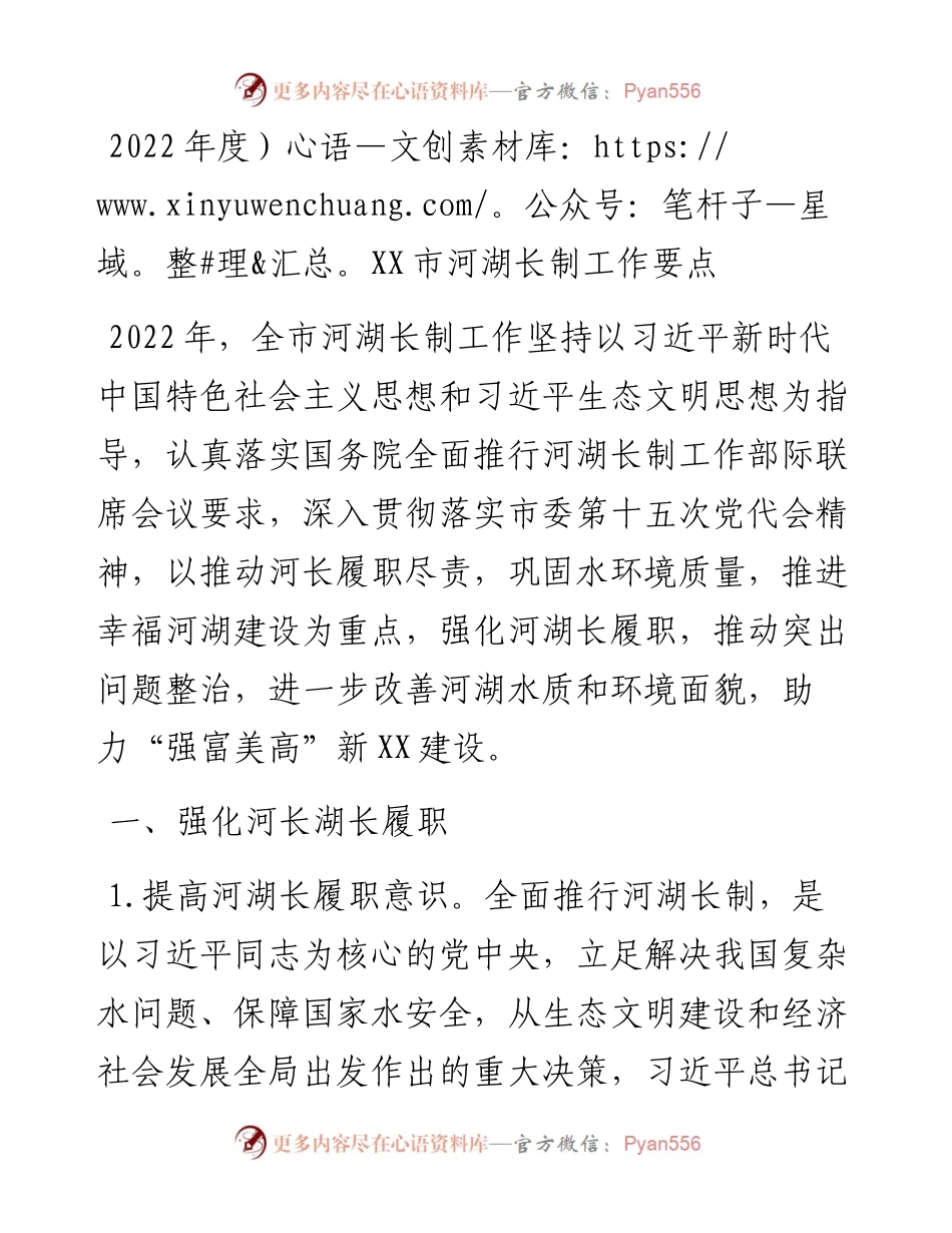 021503：度XX市河湖长制工作要点.docx_第1页