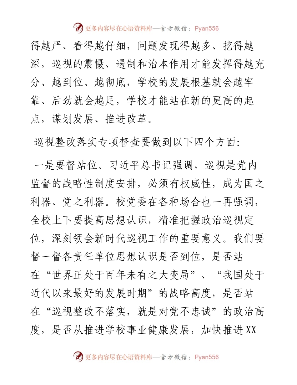 071504在巡视整改落实情况督查及回头看工作动员会上的讲话.docx_第2页