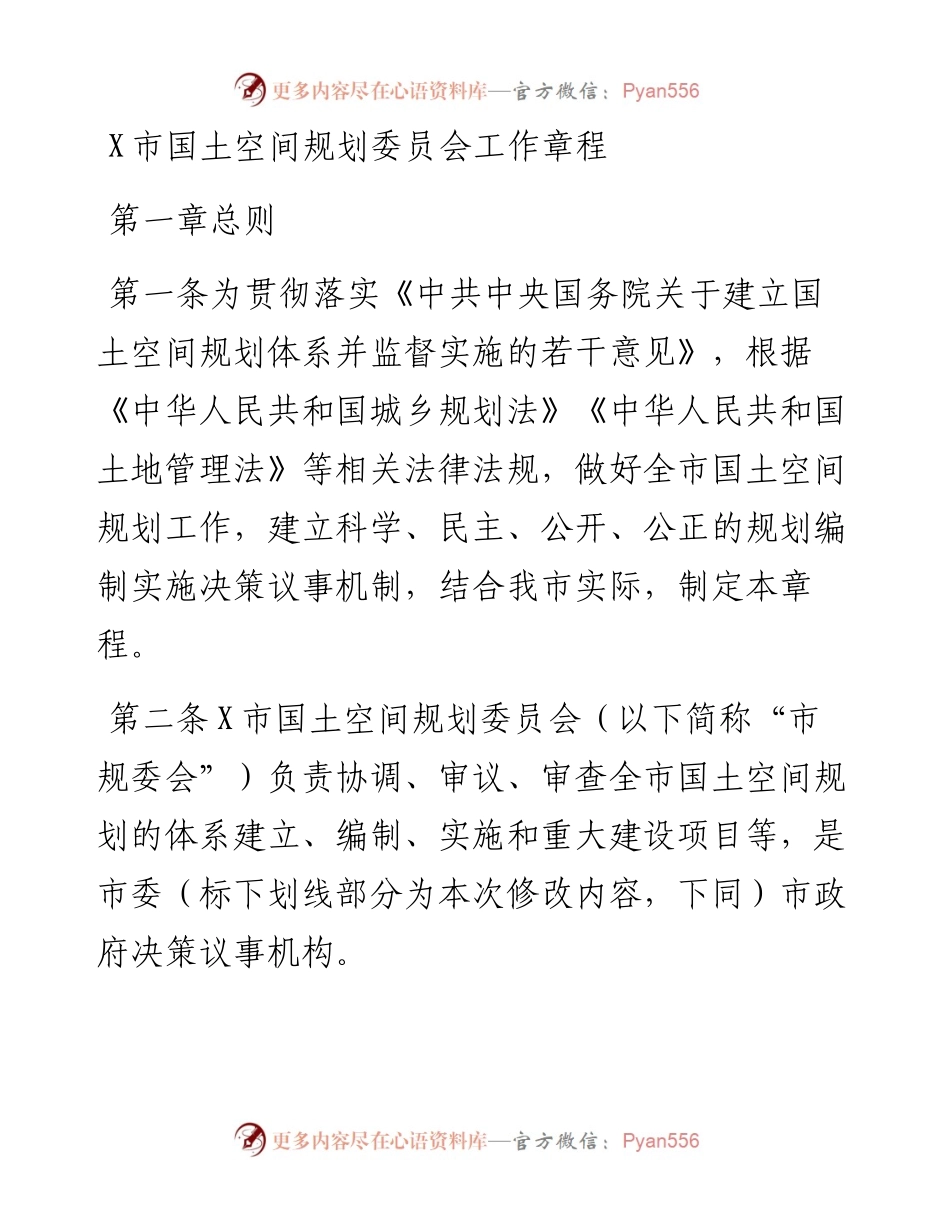 030238：X市国土空间规划委员会工作章程.docx_第1页
