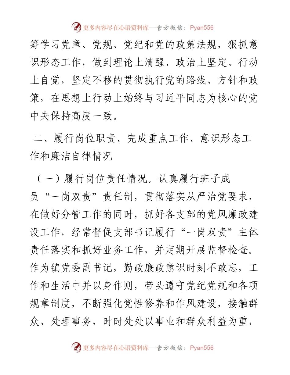 012428：镇乡党委副书记述职述德述责述廉报告.docx_第2页