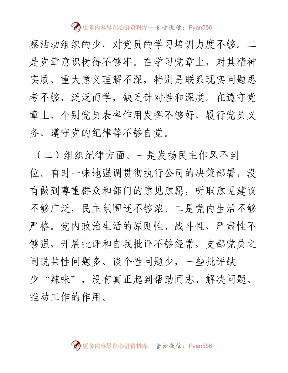 0104补短板强弱项敢担当勇作为专题组织生活会对照检查材料.docx_第2页