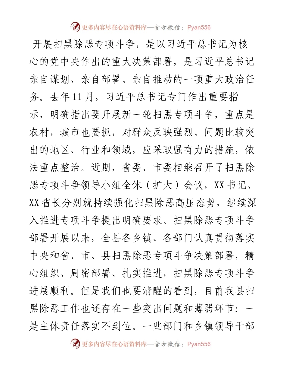 0924县委书记在全县扫黑除恶专项斗争推进会议上的讲话.docx_第2页