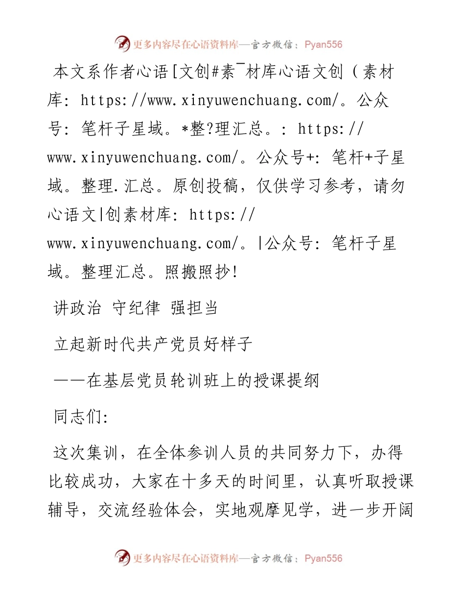 070906讲政治守纪律强担当立起新时代共产党员好样子.docx_第1页