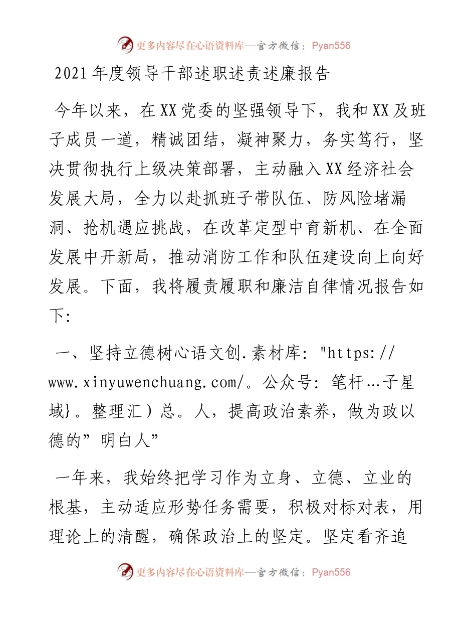 011805：度领导干部述职述责述廉报告.docx_第1页
