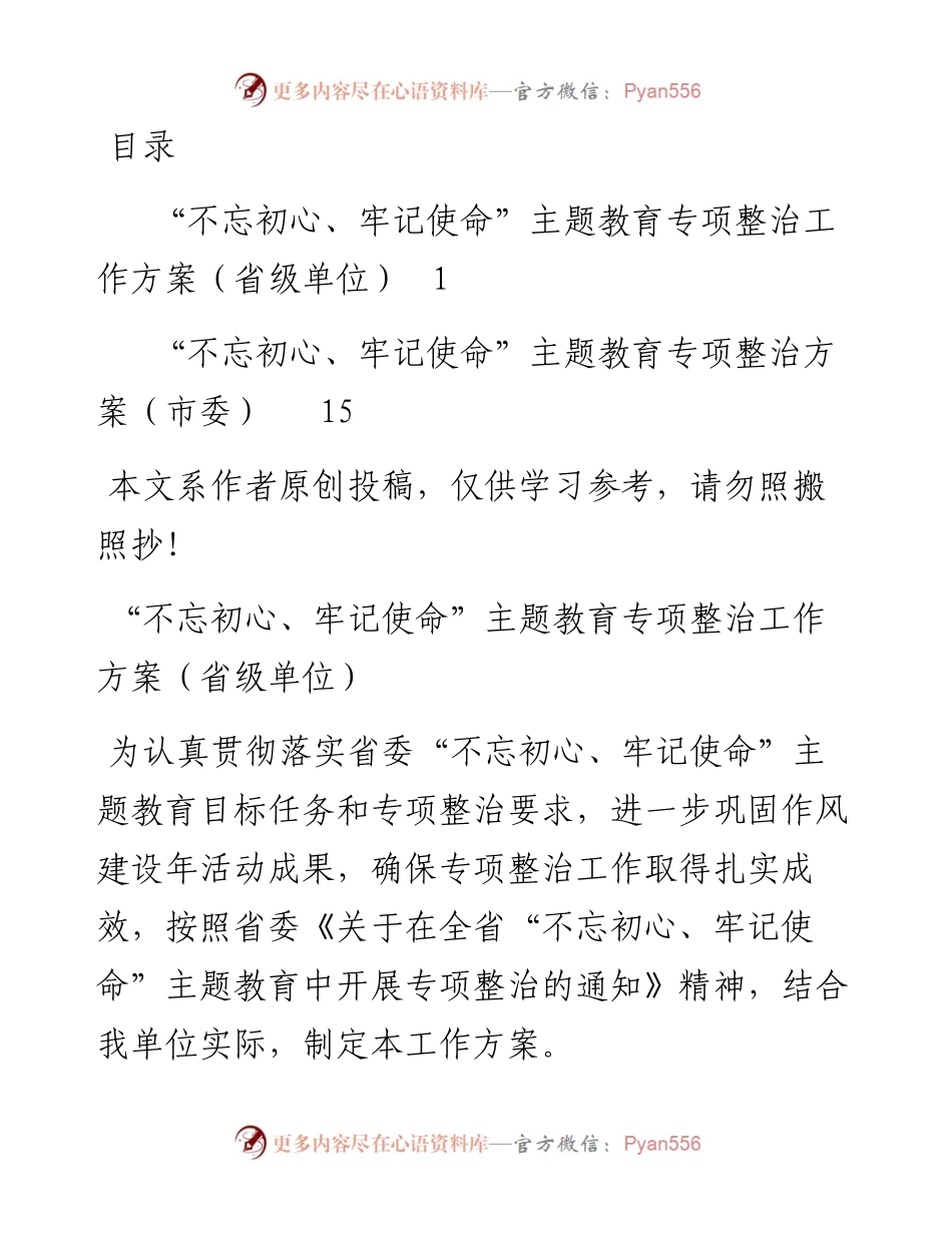 070408主题教育专项整治方案2篇.docx_第1页