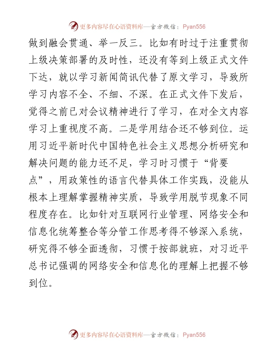 0207网信办民主生活会个人发言.docx_第2页