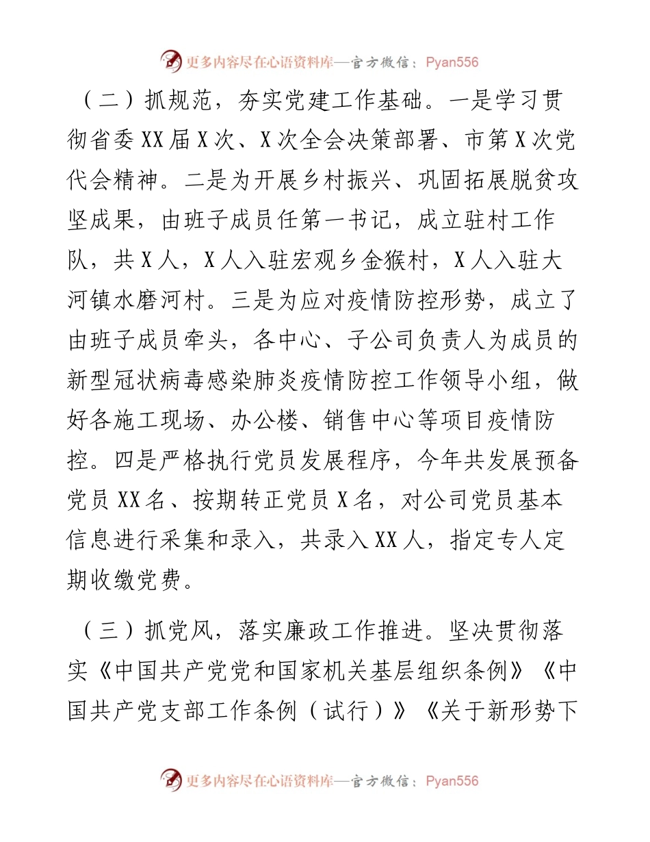 021847：公司党支部书记抓党建工作述职报告.docx_第2页