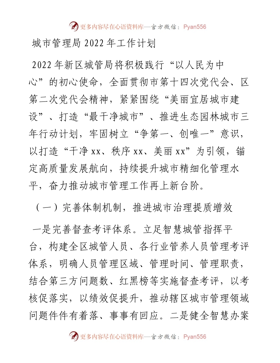 022009：城市管理局工作计划.docx_第1页