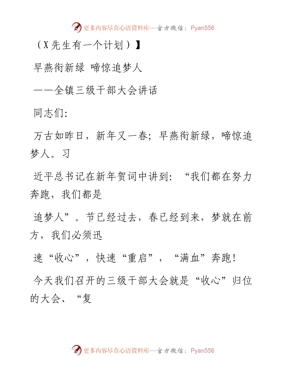 0906笔友分享三级干部大会讲话.docx_第1页