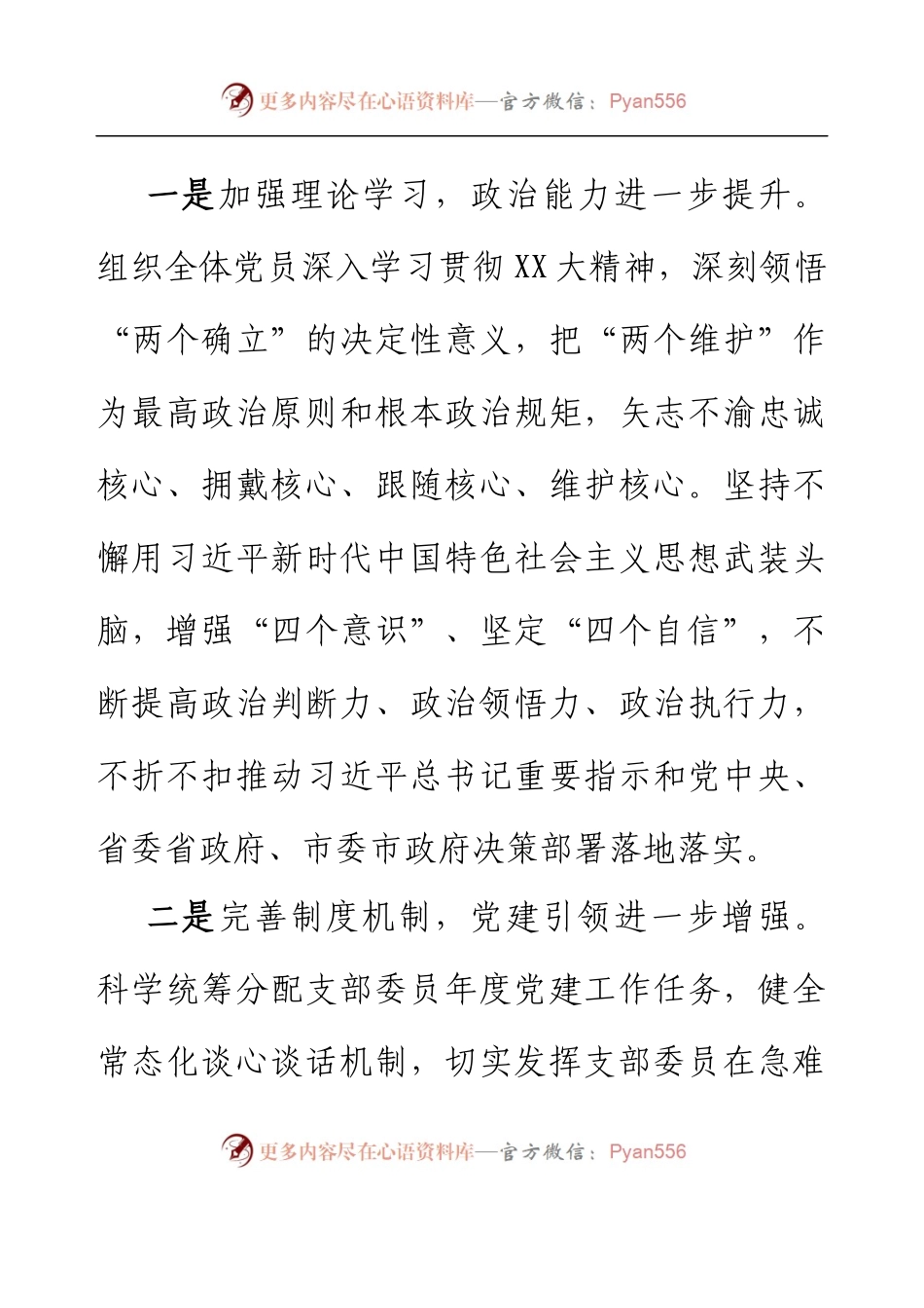 2022年度XXX党支部书记抓基层党建工作述职报告.docx_第2页