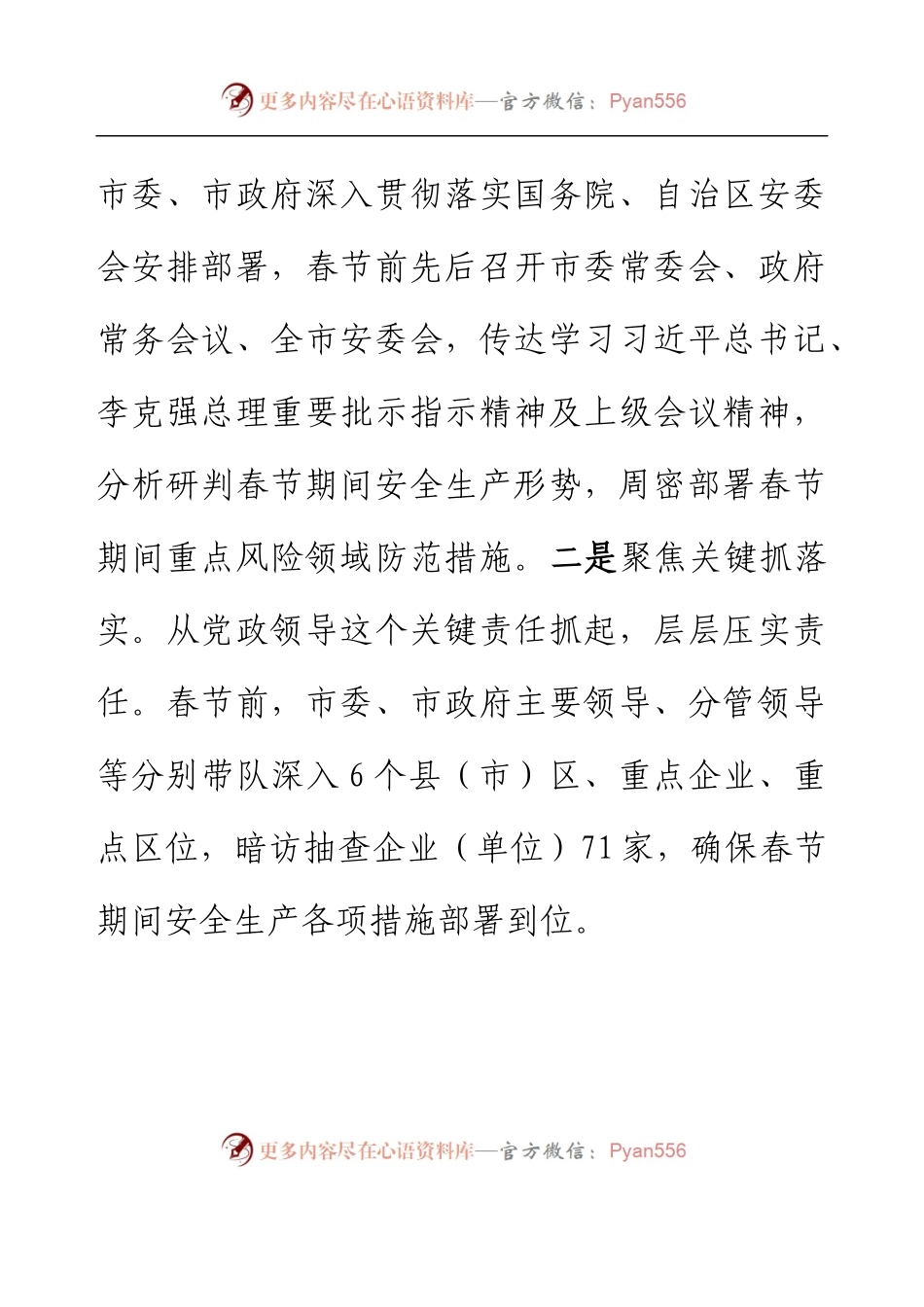 XX市安全生产委员会办公室春节期间安全防范工作情况总结.docx_第2页