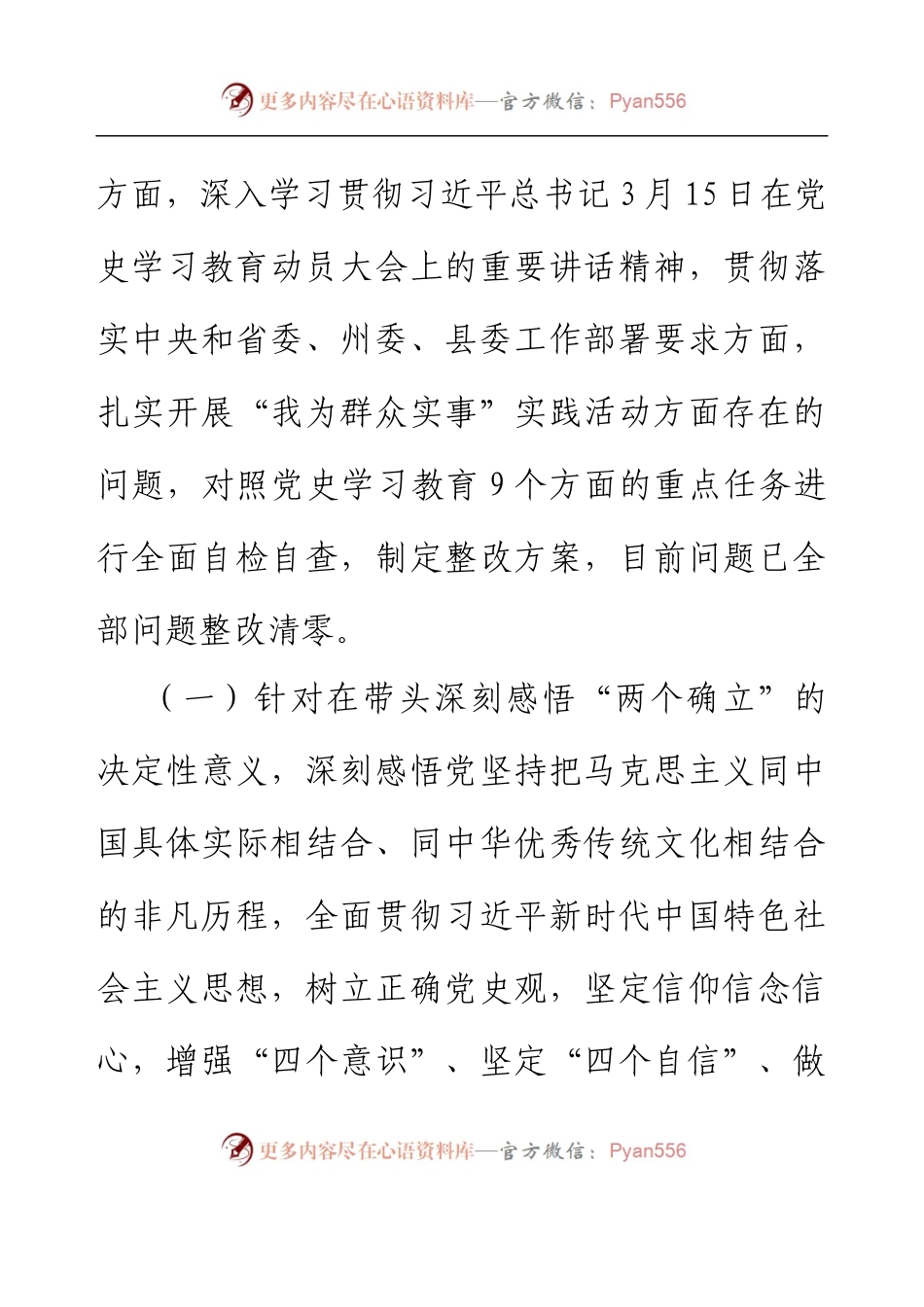 乡镇领导班子党史学习教育专题民主生活会整改落实情况报告.docx_第2页