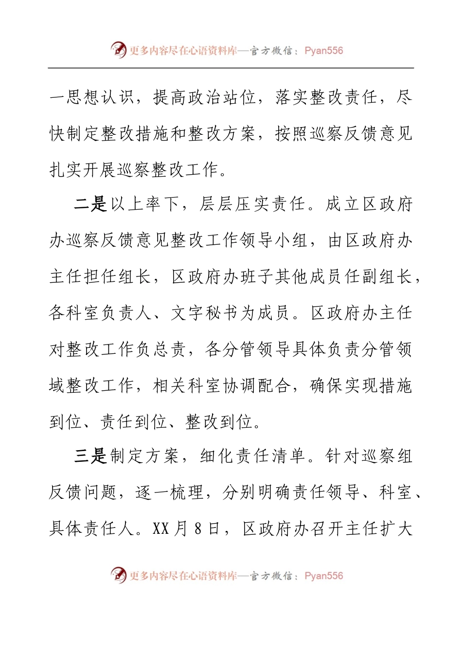 XX区政府办机关支部巡察整改进展情况的报告.docx_第2页