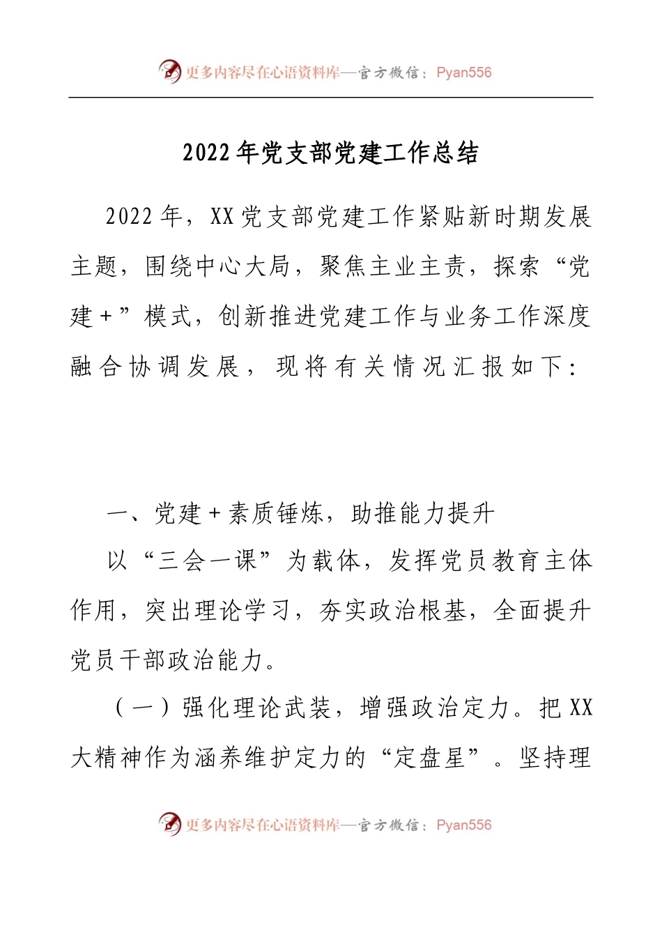 2022年党支部党建工作总结.docx_第1页