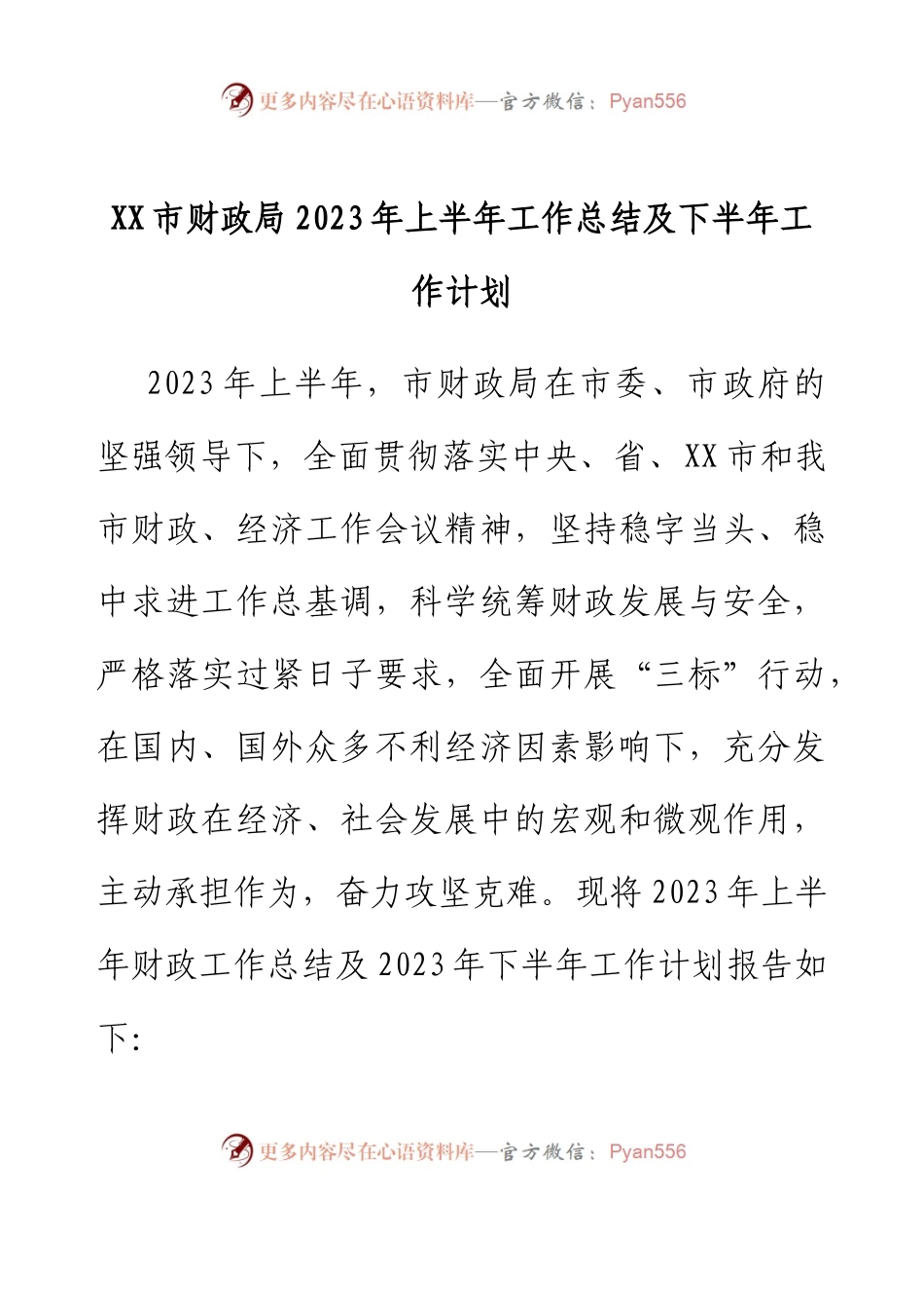 XX市财政局2023年上半年工作总结及下半年工作计划.docx_第1页