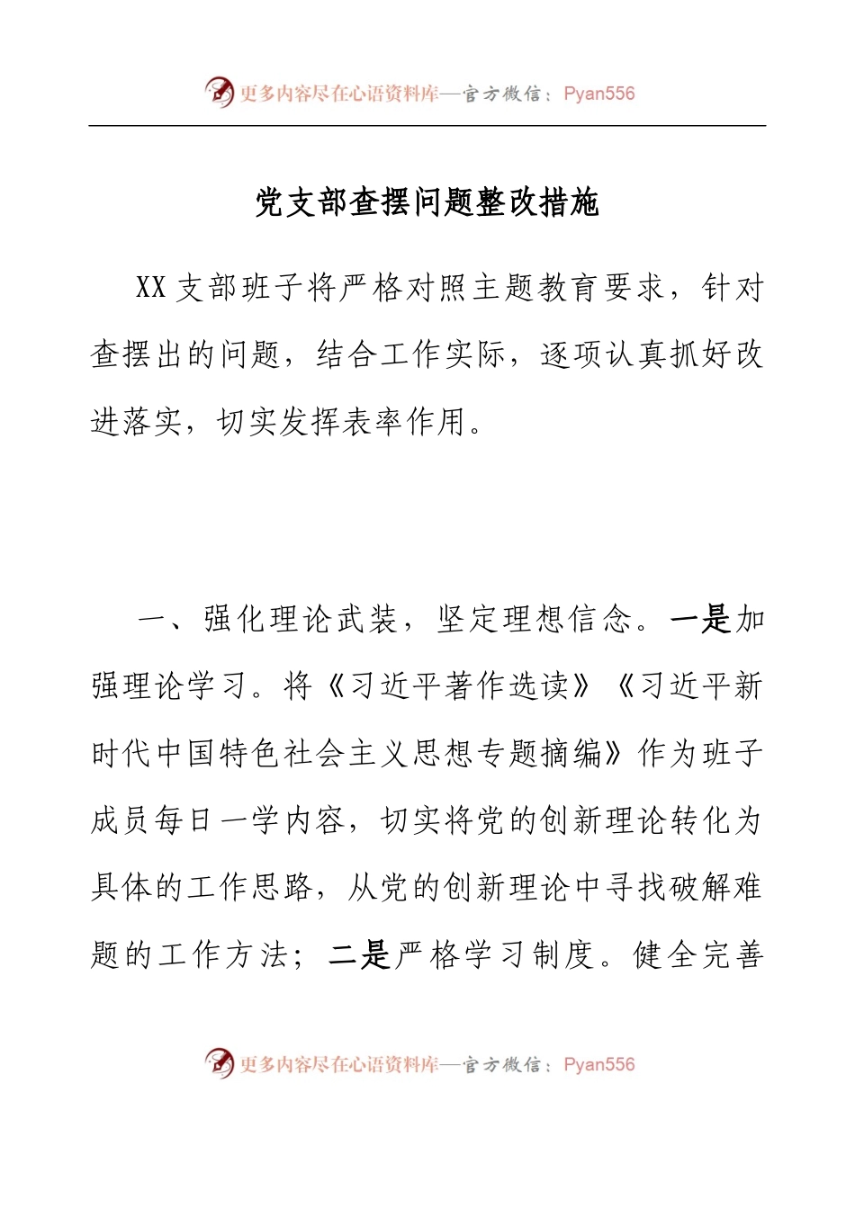 党支部查摆问题整改措施.docx_第1页