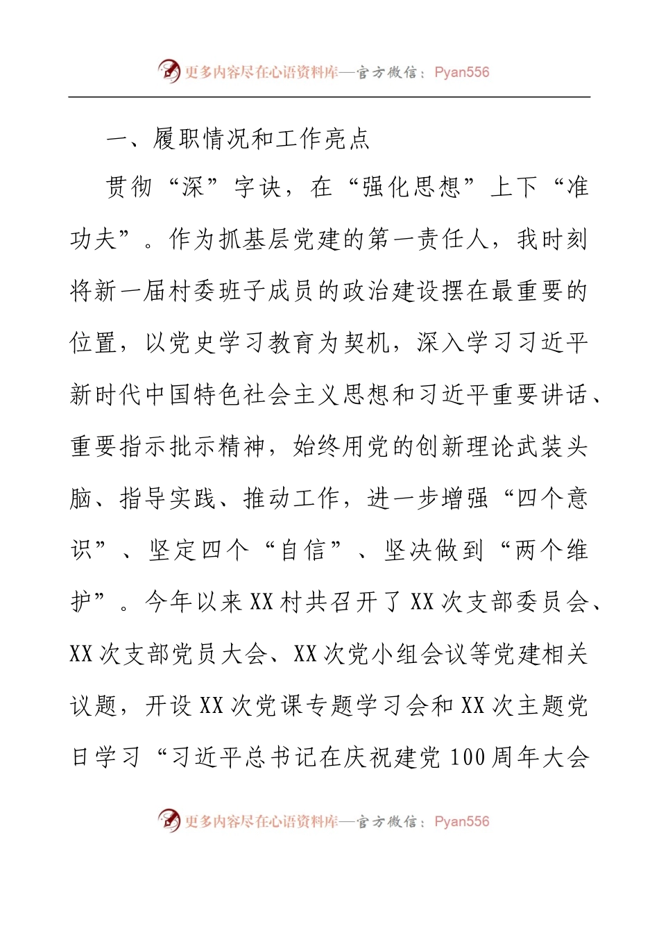 XX年度XX村党建工作述职报告.docx_第2页