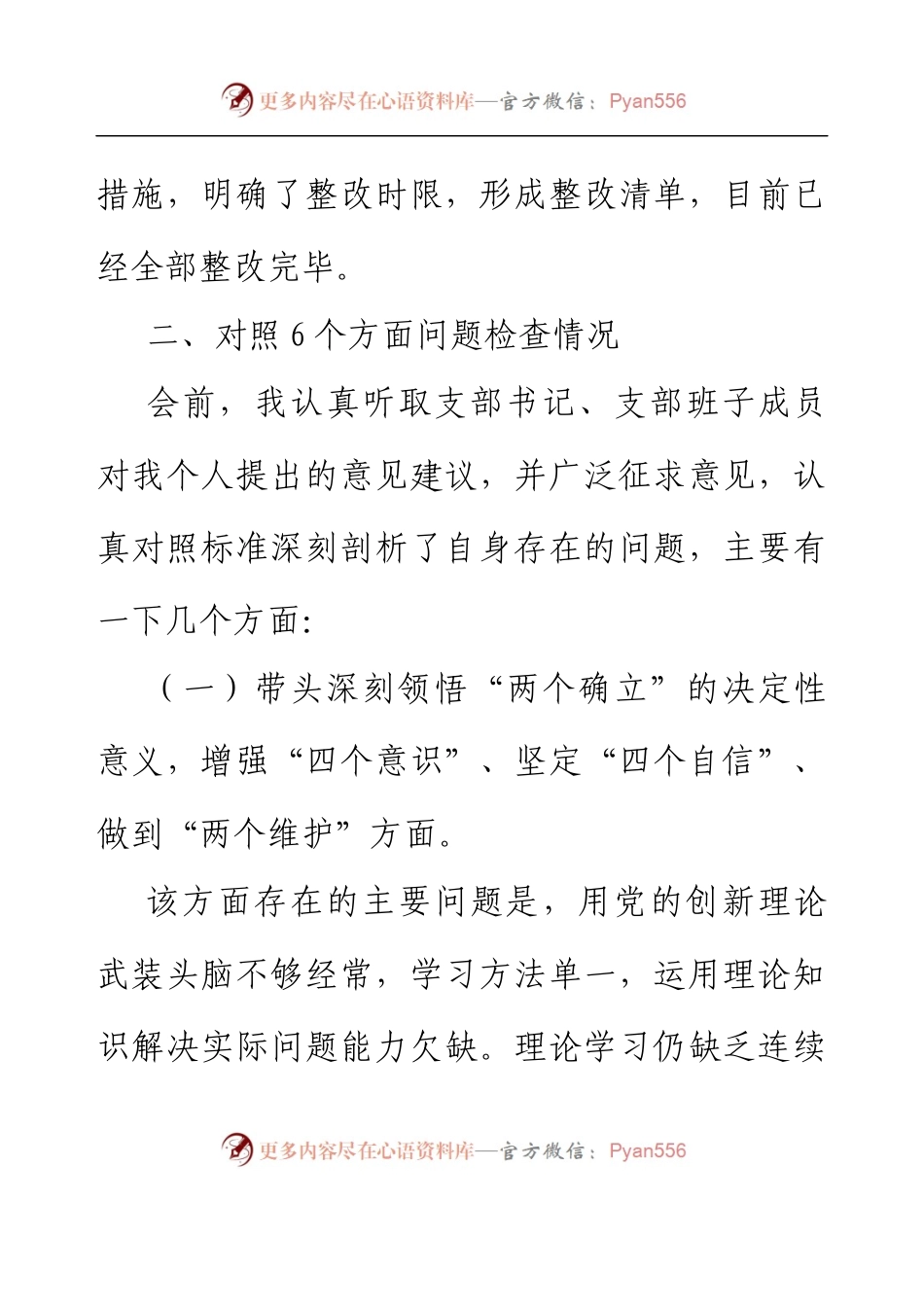 2022年支部委员组织生活会个人发言提纲.docx_第2页